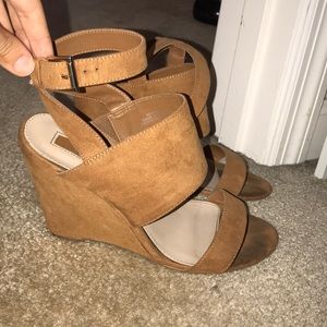 Brown Suede Wedges